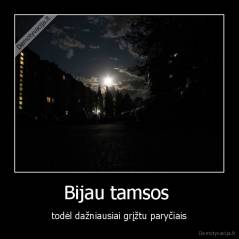Bijau tamsos  - todėl dažniausiai grįžtu paryčiais