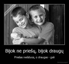 Bijok ne priešų, bijok draugų - Priešas neišduos, o draugas - gali