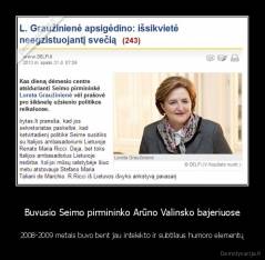 Buvusio Seimo pirmininko Arūno Valinsko bajeriuose - 2008-2009 metais buvo bent jau intelekto ir subtilaus humoro elementų