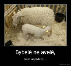 Bybelė ne avelė, - šieno nepaduosi...