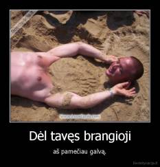 Dėl tavęs brangioji - aš pamečiau galvą.