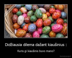 Didžiausia dilema dažant kiaušinius : - Kuris gi kiaušinis buvo mano?