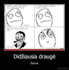 Didžiausia draugė - Baimė