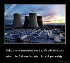 Dirbu atominėje elektrinėje, kad išmaitinčiau savo - vaikus... Juk 3 alkanos burnytės... Ir tai tik pas mažąją...