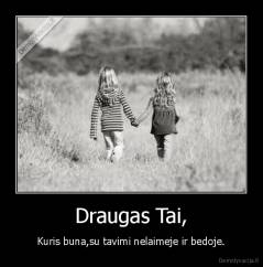 Draugas Tai, - Kuris buna,su tavimi nelaimeje ir bedoje.