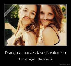 Draugas - parves tave iš vakarėlio - Tikras draugas - šliauš kartu. 