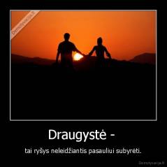 Draugystė -  - tai ryšys neleidžiantis pasauliui subyrėti.
