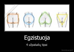 Egzistuoja - 4 užpakalių tipai