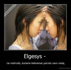 Elgesys -  - tai veidrodis, kuriame kiekvienas parodo savo veidą