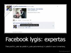 Facebook lygis: expertas - Pats post'ini, pats tai palaikini, pats pakomentuoji ir palaikini savo komentarą