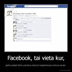 Facebook, tai vieta kur, - galima patapti įžimiu pacitavus eilutę iš mėgstamiausio Lietuvos serialo.