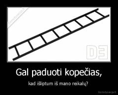 Gal paduoti kopėčias - kad išliptum iš mano reikalų? 