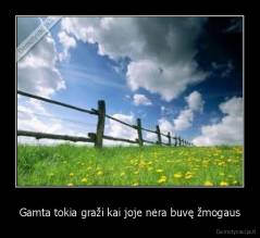 Gamta tokia graži kai joje nėra buvę žmogaus - 