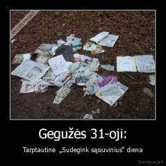 Gegužės 31-oji: - Tarptautinė  „Sudegink sąsiuvinius“ diena