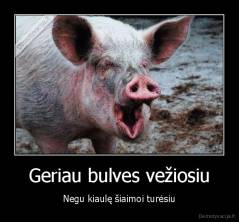 Geriau bulves vežiosiu - Negu kiaulę šiaimoi turėsiu