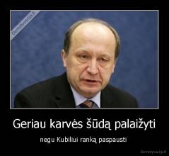 Geriau karvės šūdą palaižyti - negu Kubiliui ranką paspausti 