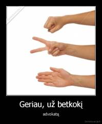 Geriau, už betkokį - advokatą