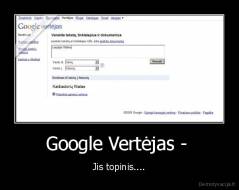 Google Vertėjas -  - Jis topinis....