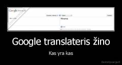 Google translateris žino - Kas yra kas