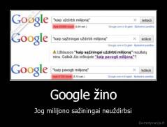 Google žino - Jog milijono sažiningai neuždirbsi