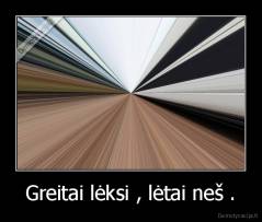 Greitai lėksi , lėtai neš . - 