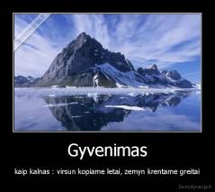 Gyvenimas - kaip kalnas : virsun kopiame letai, zemyn krentame greitai