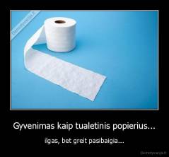 Gyvenimas kaip tualetinis popierius... - ilgas, bet greit pasibaigia...