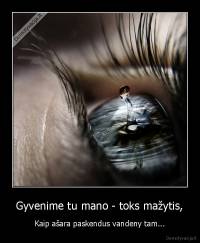 Gyvenime tu mano - toks mažytis, - Kaip ašara paskendus vandeny tam...