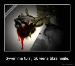 Gyvenime turi , tik viena tikra meile. - 