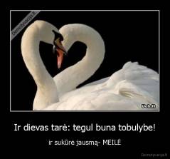 Ir dievas tarė: tegul buna tobulybe! - ir sukūrė jausmą- MEILĖ
