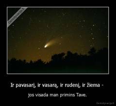 Ir pavasarį, ir vasarą, ir rudenį, ir žiema -  - jos visada man primins Tave.