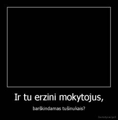 Ir tu erzini mokytojus, - barškindamas tušinukais?