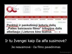 Ir tu žvengei kaip čia alfa susimovė? - Jie nesusimovė - čia filmo pavadinimas