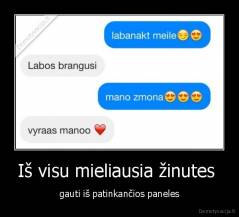 Iš visu mieliausia žinutes  - gauti iš patinkančios paneles
