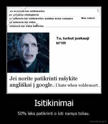 Isitikinimai - 50% lėks patikrinti o kiti narsys toliau.
