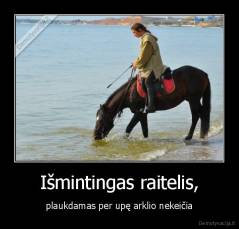 Išmintingas raitelis, - plaukdamas per upę arklio nekeičia