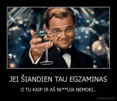 JEI ŠIANDIEN TAU EGZAMINAS - O TU KAIP IR AŠ NI**UJA NEMOKI..