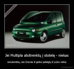 Jei Multipla atsitrenktų į stotelę - niekas - nenukentėtų, nes žmonės iš gėdos pabėgtų iš įvykio vietos