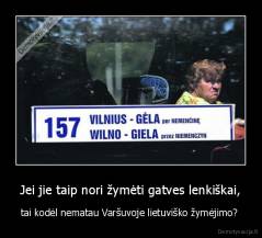 Jei jie taip nori žymėti gatves lenkiškai, - tai kodėl nematau Varšuvoje lietuviško žymėjimo? 