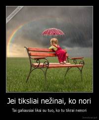 Jei tiksliai nežinai, ko nori - Tai galiausiai liksi su tuo, ko tu tikrai nenori