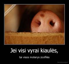 Jei visi vyrai kiaulės, - tai visos moterys zoofilės