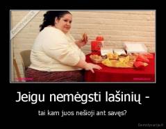 Jeigu nemėgsti lašinių - - tai kam juos nešioji ant savęs?