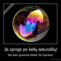 Jis sprogs po kelių sekundžių! - Nes šiam gyvenime išlieka TIK stipriausi.