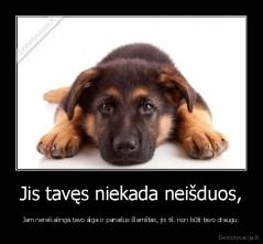 Jis tavęs niekada neišduos, - Jam nereikalinga tavo alga ir panašus šlamštas, jis tik nori būti tavo draugu.