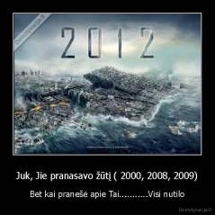 Juk, Jie pranasavo žūtį ( 2000, 2008, 2009) - Bet kai pranešė apie Tai...........Visi nutilo