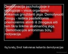 Ką turetų žinot kiekvienas keliantis demotyvacijas - 