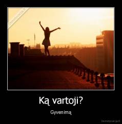 Ką vartoji? - Gyvenimą