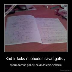 Kad ir koks nuobodus savaitgalis ,  - namu darbus palieki sekmadienio vakarui.