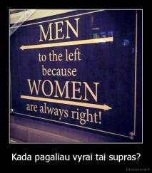 Kada pagaliau vyrai tai supras? - 
