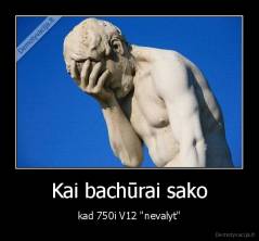 Kai bachūrai sako - kad 750i V12 "nevalyt"